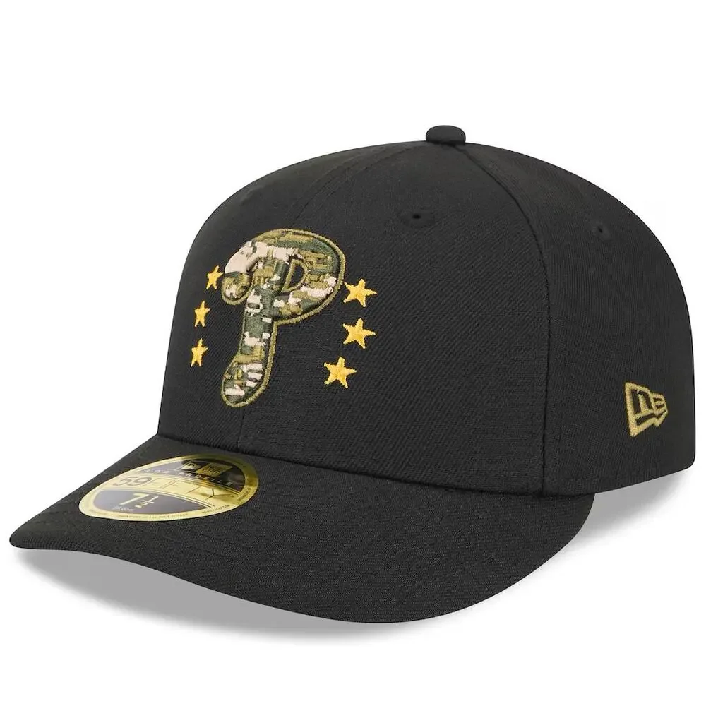 New Era 59FIFTY Philadelphia Phillies Cap Men Black Armed Forces Day Low UPS1362